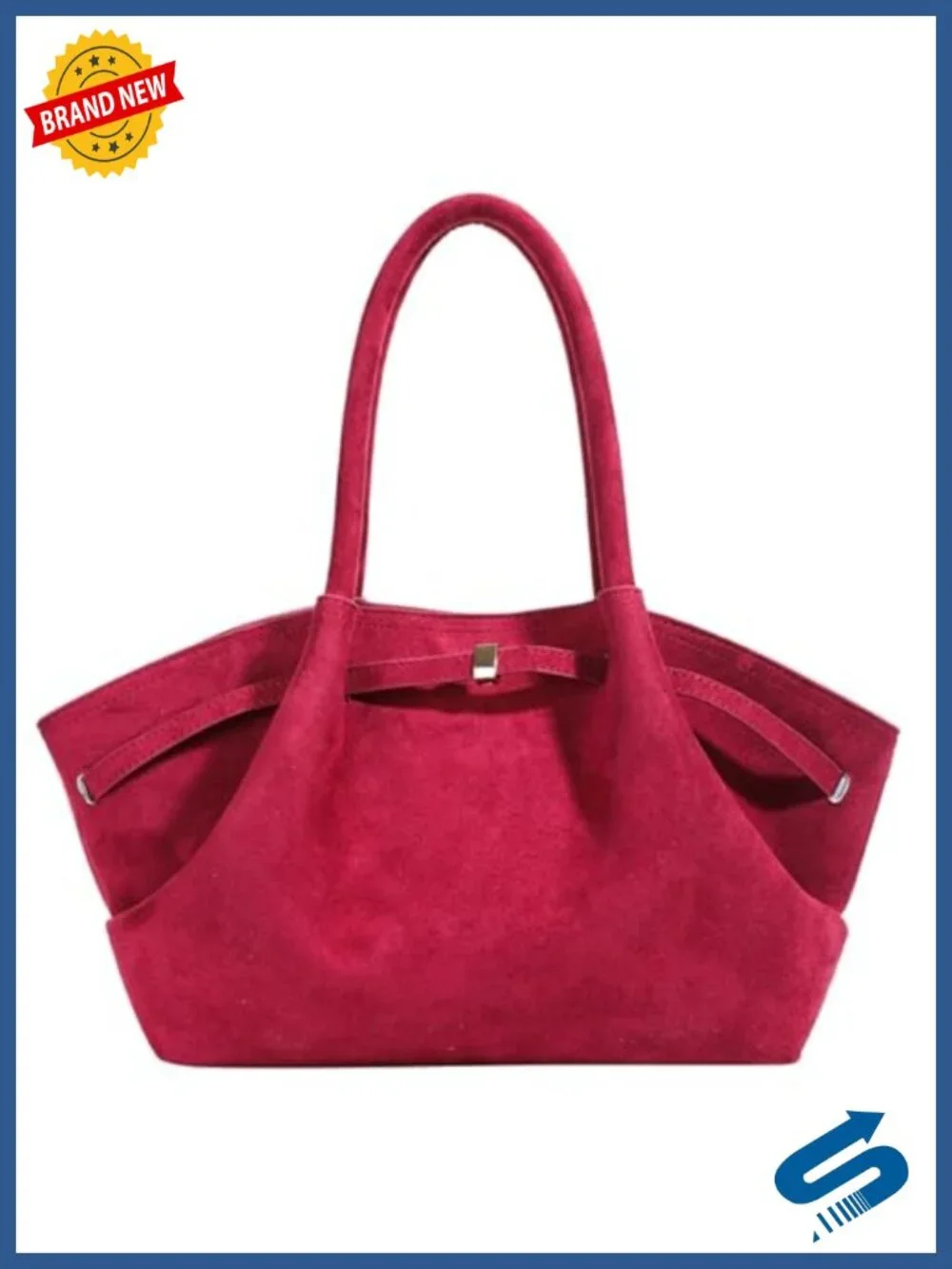 Faux Suede Tote Bag for Women Dumpling Hobo Crossbody Shoulder Purse Vintage